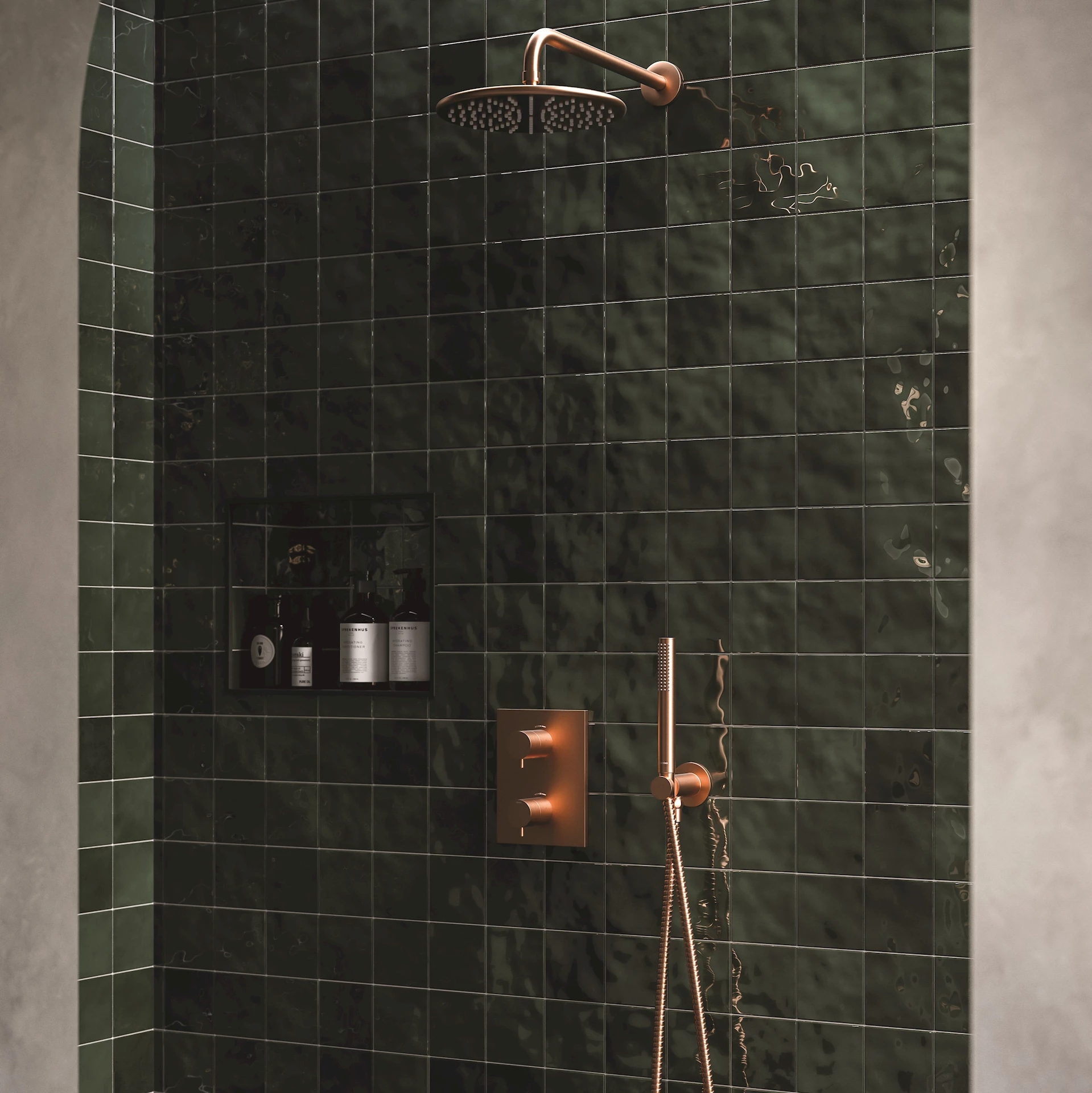 ART5716187 - Silhouet takdusj for innbygging, børstet kobber - 